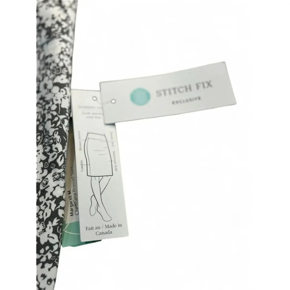 New Margaret M Slimming Pencil Skirt Grey & White Patterned Stretch Pull On - Picture 6 of 8